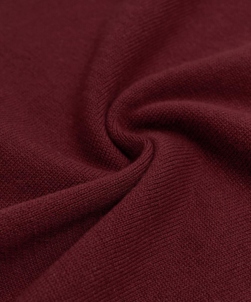 Toffee Cutoff Round Neck Cardigan (Red)