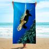 Ocean Turtle Print Quick Dry Beach Towel, Absorbent Sandproof Towel for Summer Swimming Pool Travel Camping Beach