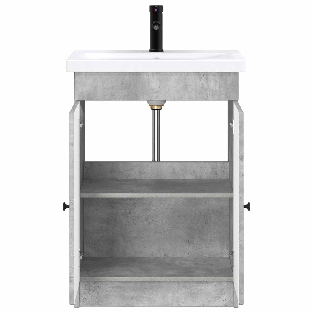 Bathroom Furniture Set Concrete Grey 56 x 37.5 x 81 cm Particleboard