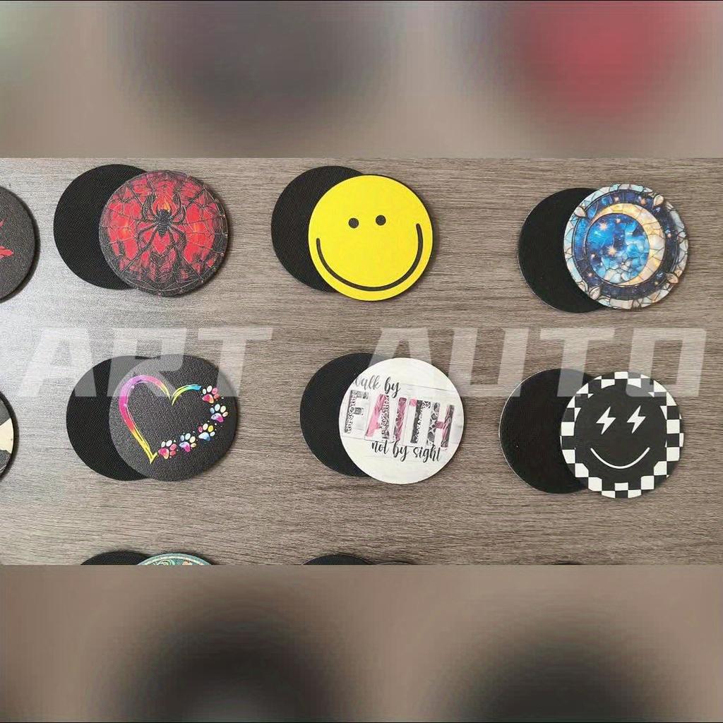 Set of 2 High-Quality EVA Black And White Checkered Car Coasters - Non-Slip Cup Mats Designed to Keep Cup Holders Clean