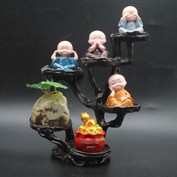 Zen Monk Figurine Ornament for Home Decor - Perfect for Living Room, Office, or Gift Displays