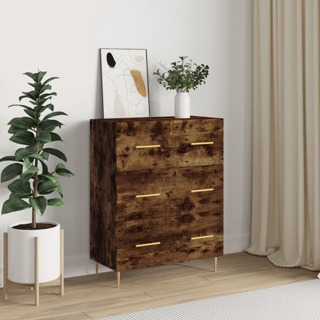Sideboard Smoked Oak 69.5 X 34 X 90 Cm Wood Based Panel