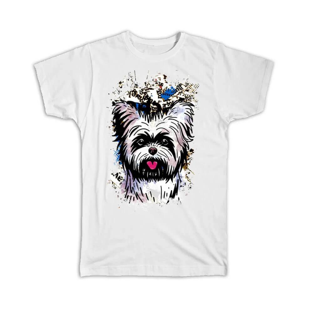 

Gift T-Shirt : Yorkshire Collage Urban Artistic Art Patchwork Pencil Sketch Dog S