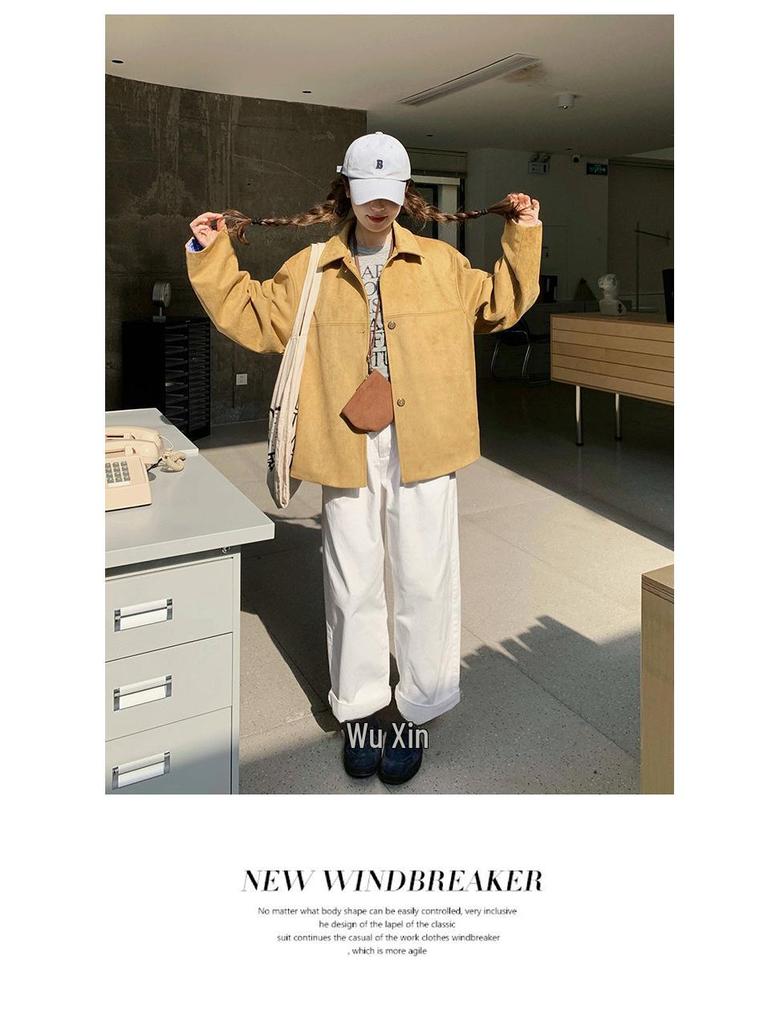 2025 New Korean Suede Lapel Jacket: Chic, Timeless, Age-Defying Style.