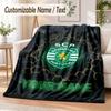 Custom Text Flannel Blanket Sporting CP Print Warm Cozy Blanket Home Sofa Bedding