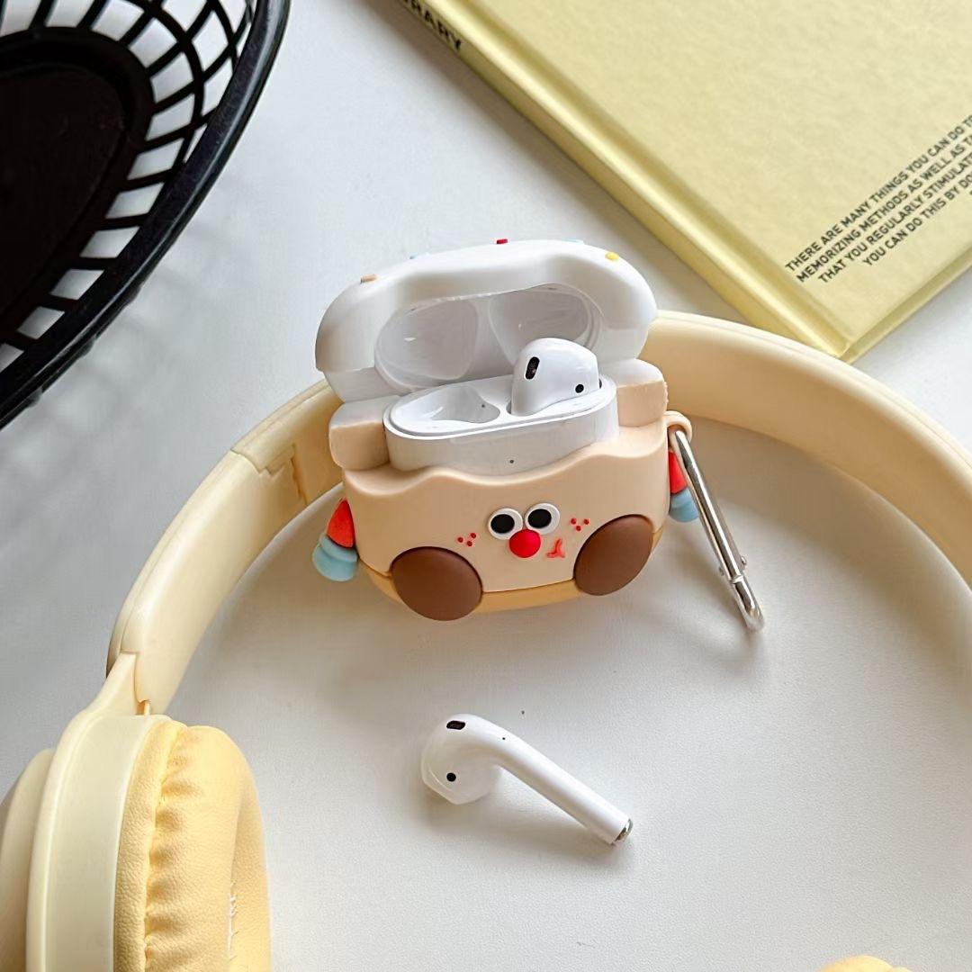 

For Apple AirPods with Charging Case (2019) (2016)/AirPods with Wireless Charging Case (2019) Cartoon Cake Silicone Case with Buckle