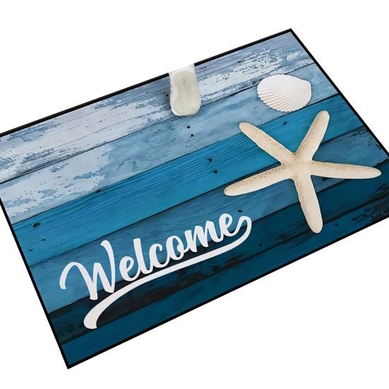 

Summer Spring Doormat Floral Lemon Prints Welcome Mat Non-Slip Washable Floor Mat for Home Entrance Front Porch Indoor Outdoor Kitchen Bathroom 40x60cm