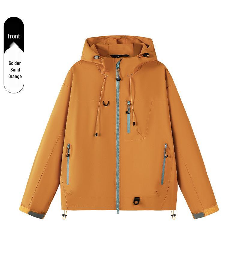 Men's Waterproof Windproof Hooded Jacket for Spring/Autumn Outdoor Travel and Climbing.