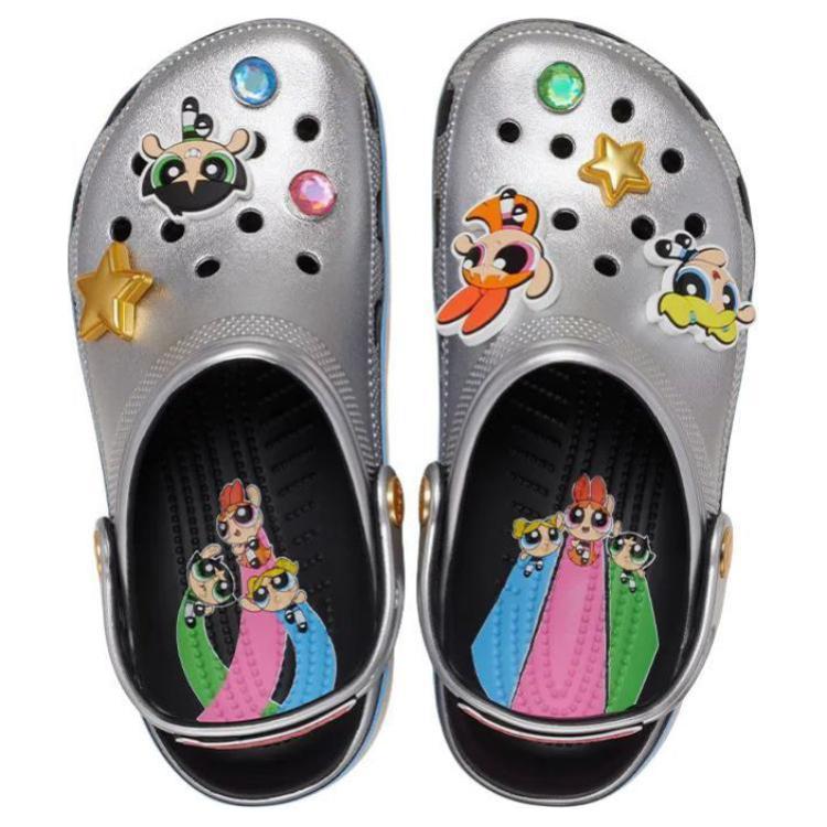 Crocs The Powerpuff Girls x Classic Clog Metallic Silver Unisex Sneakers 210256-001