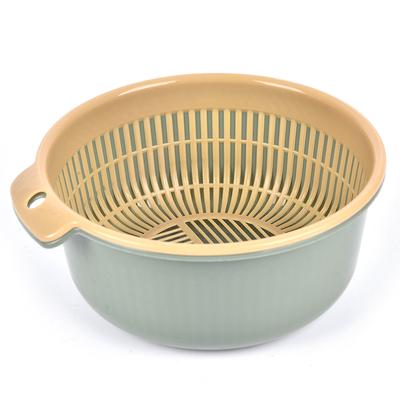 Cestino per il lavaggio della pulizia di frutta e verdura cavo staccabile portatile a doppio strato