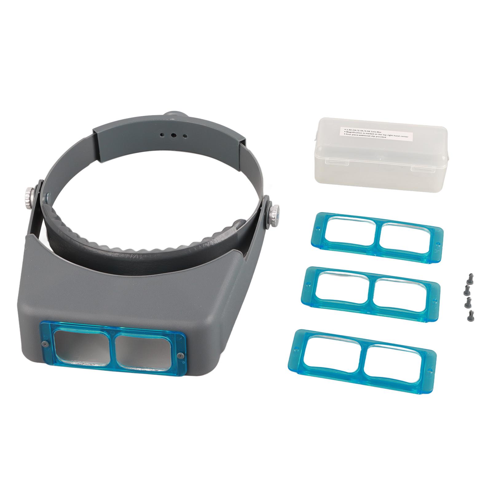 

Headband Reading Magnifier with Four Optical Glass Lenses Jewelry Repair Tool