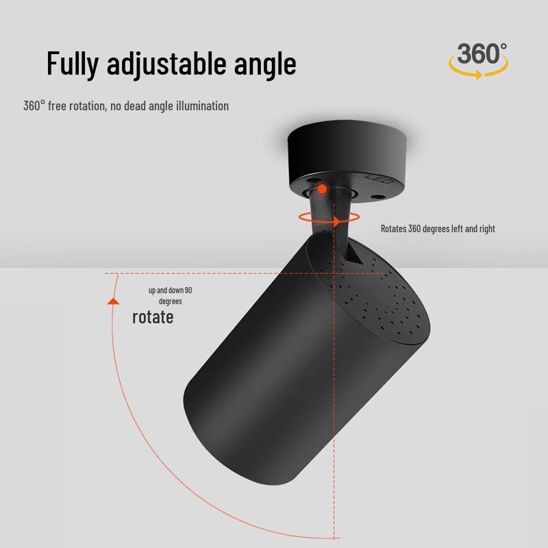 Adjustable Surface Mounted LED Spotlight - Small Ceiling Track Light
