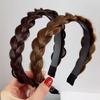 Wig Headband Anti-Slip Tooth Design Fluffy Fishbone Braid Texture Hair Hoop