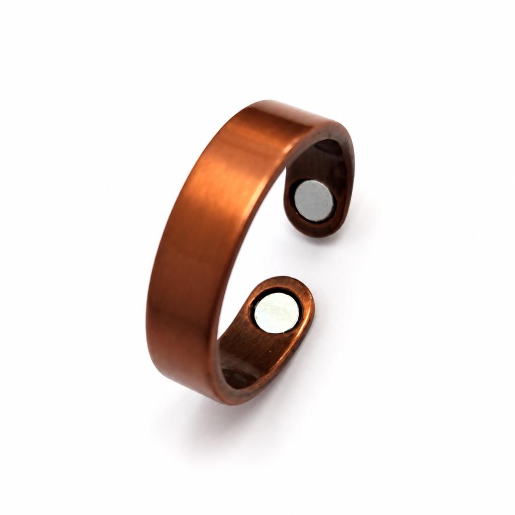 Retro-Stil Blumen-Magnet-Armband & Ring-Set in Rotkupfer für Paare