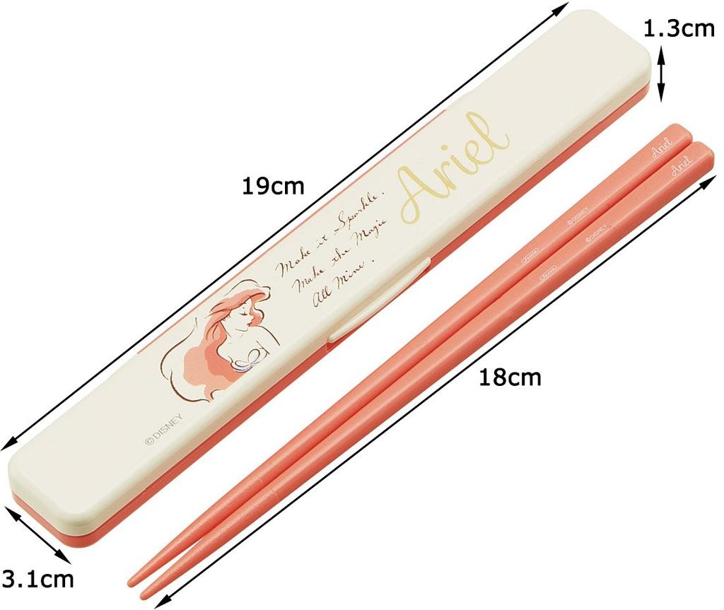 Skater Ariel Chopsticks and Chopstick Case Elegant Disney Made In ABC3 Set, Design, Japan,