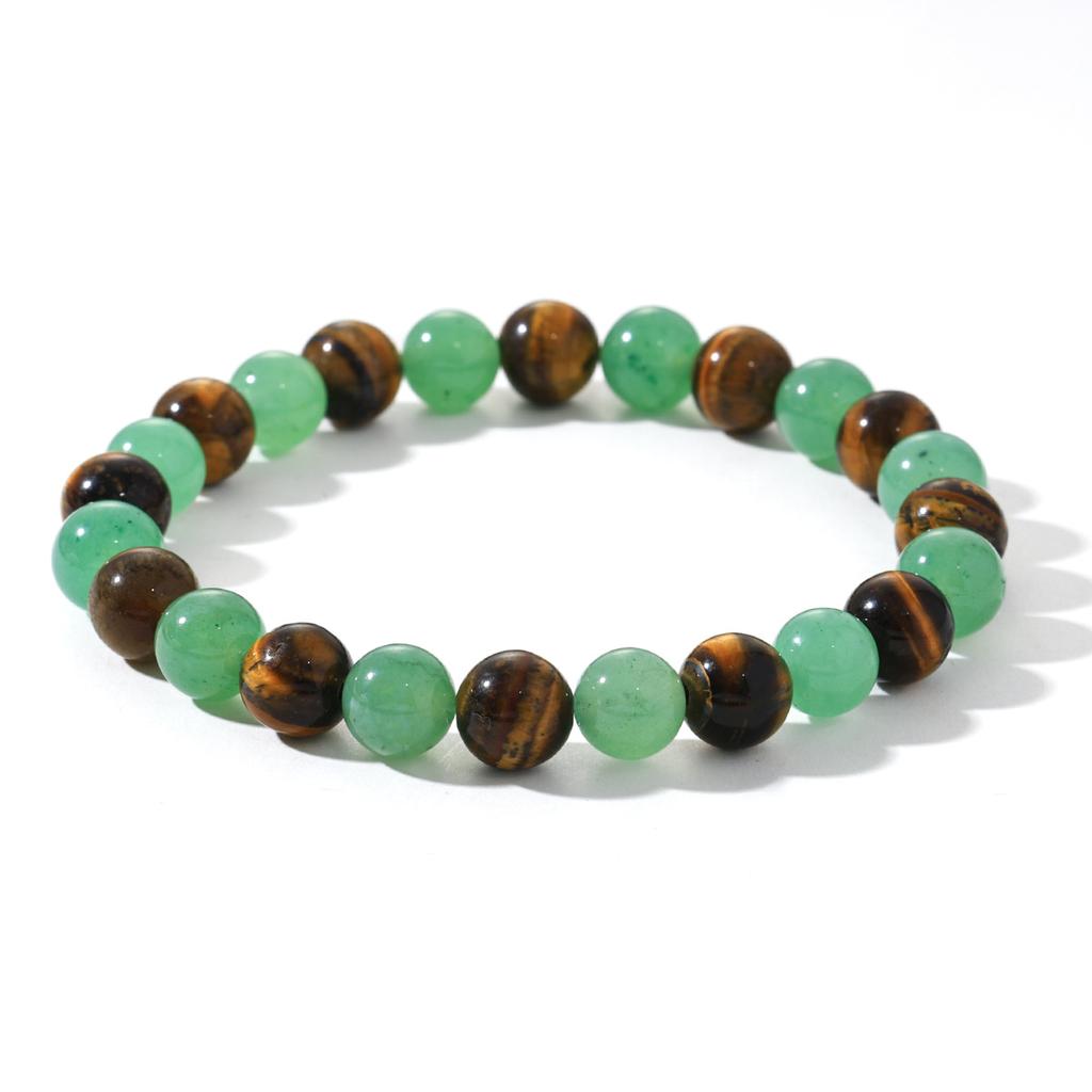 Tiger's Eye Stone Green Bracelet Women's Jewelry Handmade Beaded Bracelet with Hanfu
