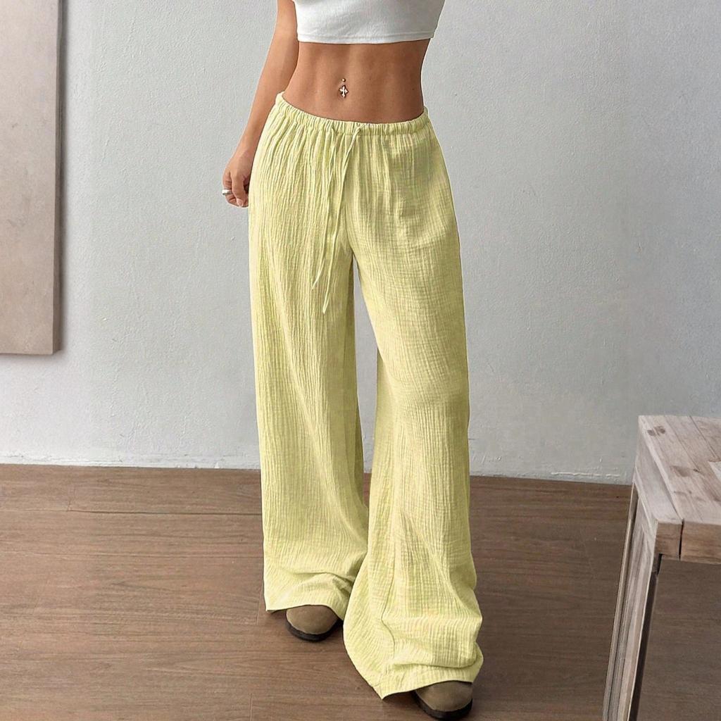Women's Pants Fashion Casual Pants Solid Color Drawstring Pants