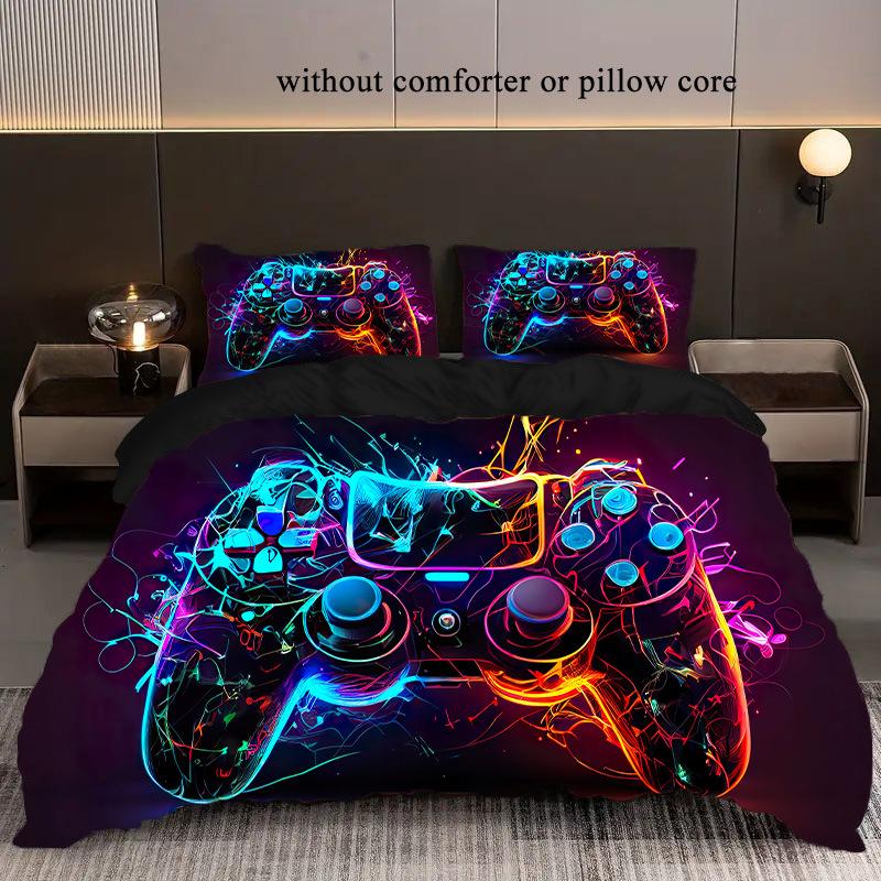Three-Piece Digital Printing Kit Bedding, Gamepad Home Textiles Three-Piece Quilt Cover