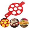 High-quality Red Silicone Egg Ring With Seven Holes For Perfectly Shaped Eggs And Pancakes