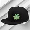 Abstract Green Clover St Patrick Day Baseball Cap Polyester Embroidered Flat Brim Hat Unisex Casual Adjustable Headwear