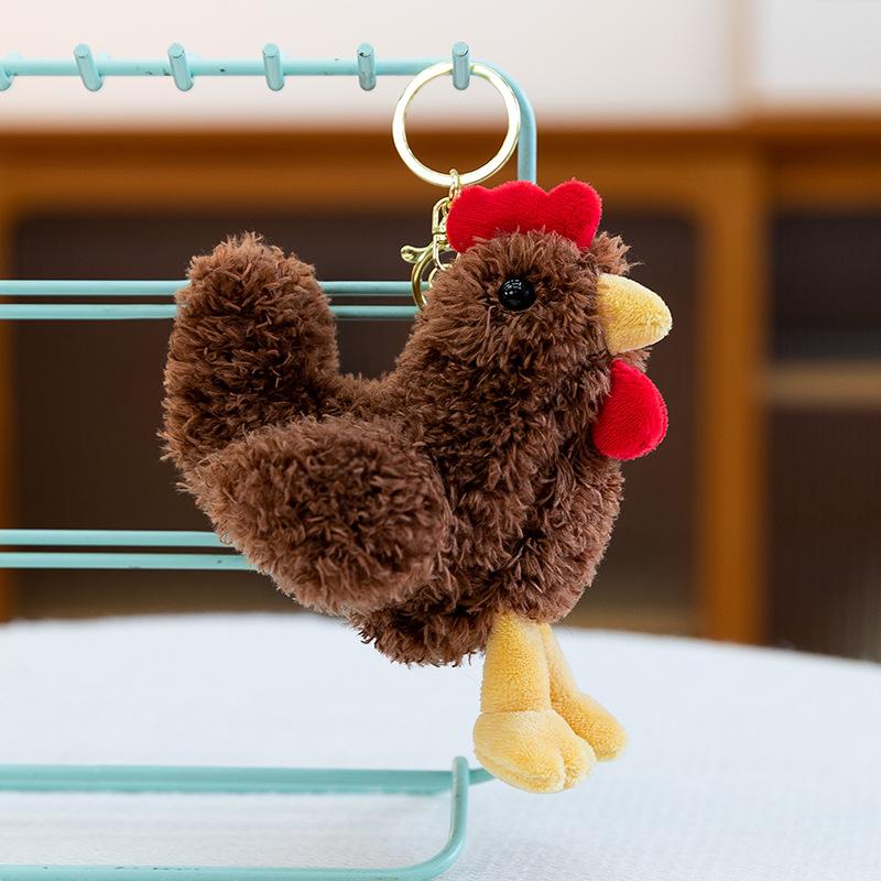 

14Cm Simulation Chicken Keychain Pendant Creative Plush Stuffed Doll Toys Sofa Pillow Schoolbag Pendant Keyring Kids Toys