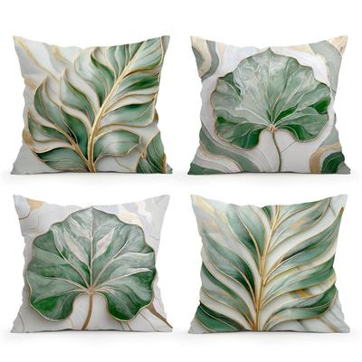Leaf-Shaped Relief Abstract Marble Texture Pillowcase Throw Pillow Cover Cushion Covers Home Living Room Sofa Couch Seat Decor