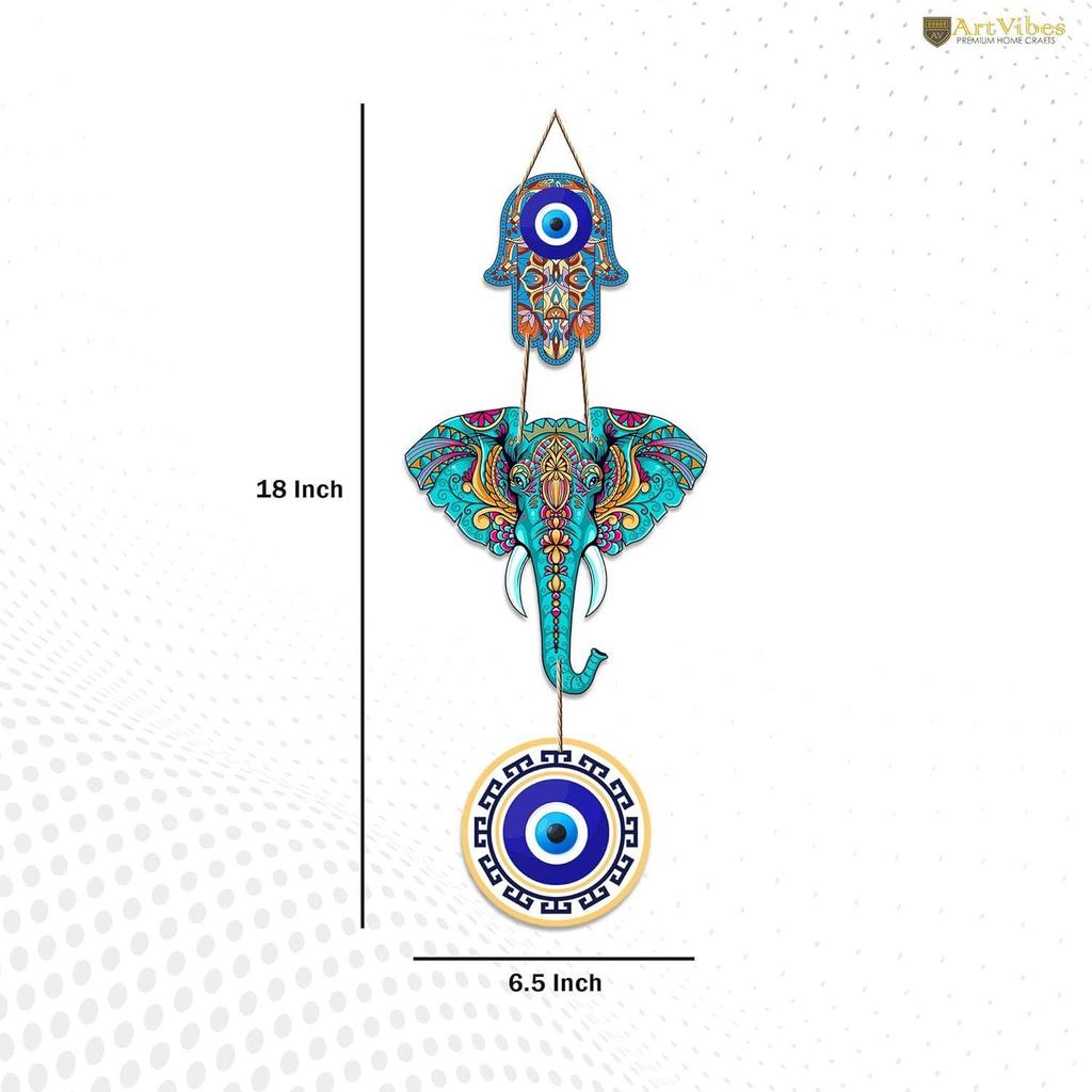 Artvibes Designer Elephant Wooden Wall Hanging For Luck Properity For Home Decoration |