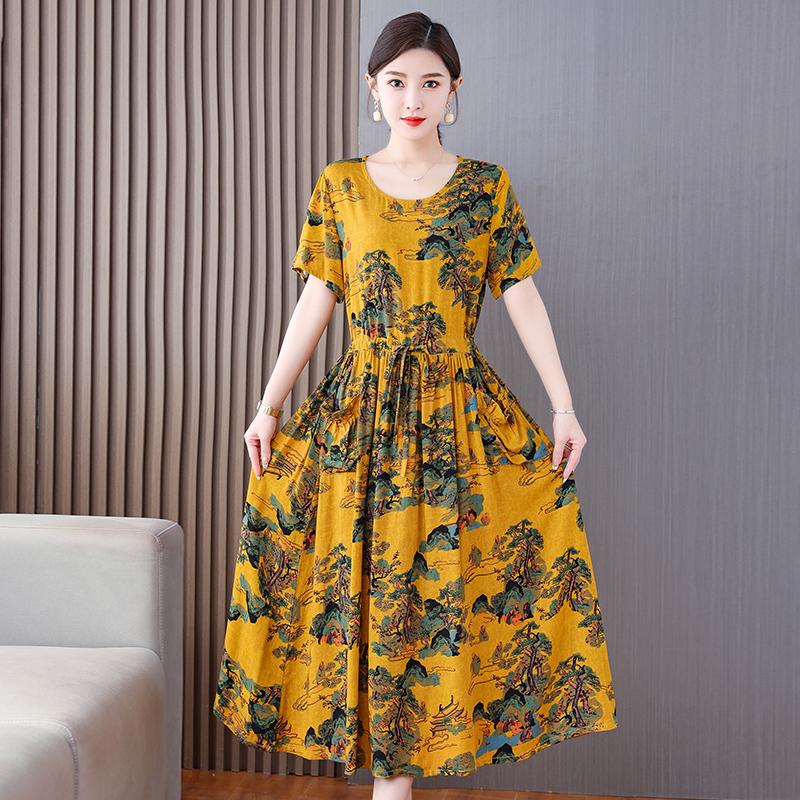 Vintage Blumenkleid für Damen in Übergröße, Sommerkleid für Damen, lässig, lange Kleider