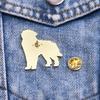 Geometric Line Sheepdog Brooch Cute Dog Animal Anti Exposure Adjustable Waist Pin Badge for Clothes Backpack Decoration Accessory