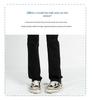 2025 Women's High Waist Black Straight Leg Jeans – Tall, Slimming, Extra Long Trendy Mop Pants