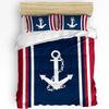 Nautical Anchor Ship Lighthouse Whale Art 3dílná sada povlečení pro manželskou postel Domácí textil Povlak na přikrývku Povlak na polštář Povlak na polštář