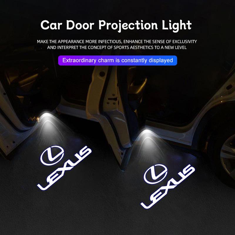 usjp2 Car Projector Lamps HD LED Auto Door Welcome Lights Accessories For Lexus F-SPORT ES RX NX LS UX LM LX GX LC RZ IS CT GS RC HS