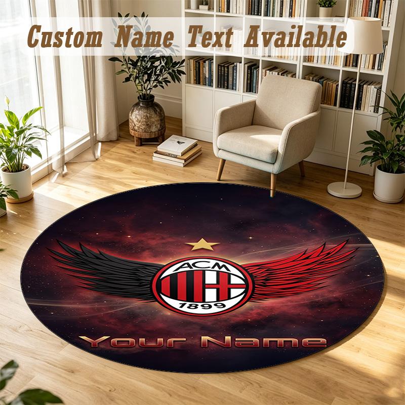 Round Rug Custom NameAC Milan Pattern Non Slip Carpet Home Floor Decor