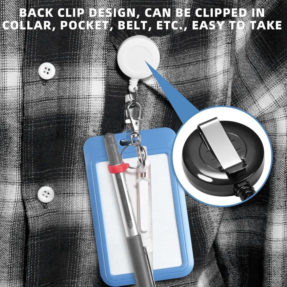Retractable Badge Reel Multi-functional ID Badge Holder NEW Pen Holders  Office