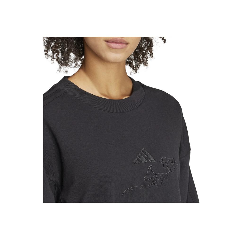 Adidas Casual Round Neck Long Sleeve Pullover Sweatshirt Women Sweatshirt Black JI9100