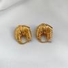 Minimalist European & American Brass Gold-Plated Horn Earrings & Cuffs