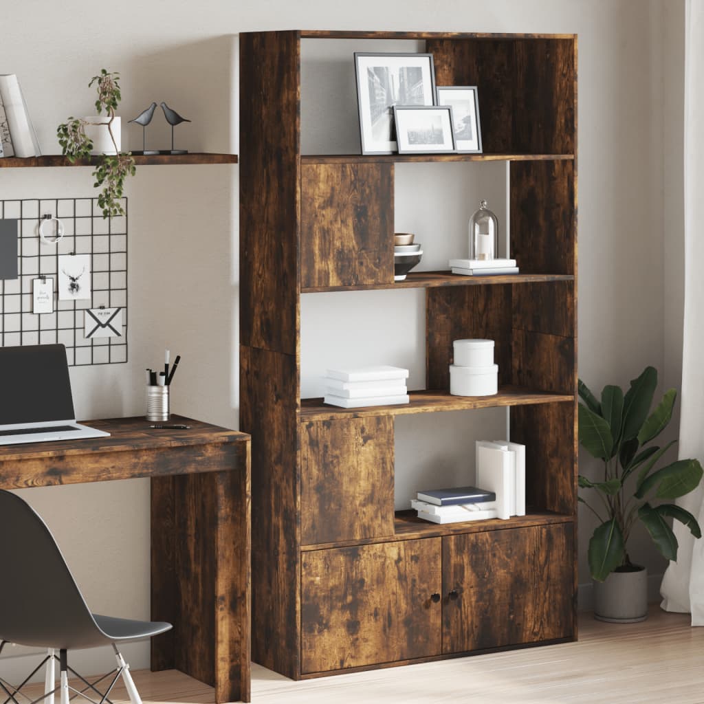 Bookshelf Smoked Oak 100x36x189 cm Engineered Wood