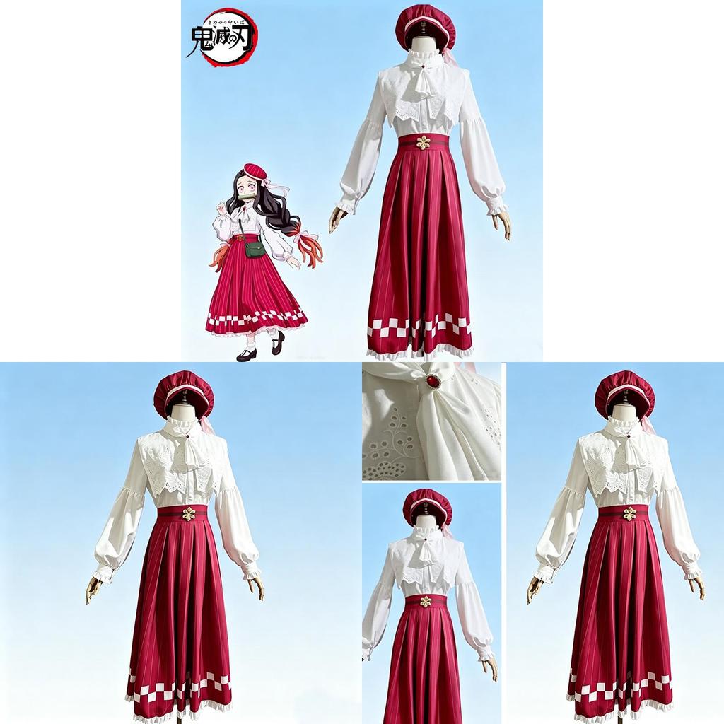 Demon Slayer Kimetsu No Yaiba Kamado Nezuko Cosplay Attire With Full Set For Anime Convention And Parties