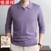 Hengyuanxiang Men's Long-Sleeve Knit Polo Shirt
