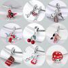Red Series Original Charm Copper Fit Bracelet Diy For Woman Strawberry Bird Pendant Bead Fashion Jewelry