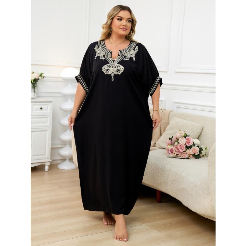 

Женская мода лето весна рукава 1/2 V-образный вырез свободная талия повседневные платья Size: One Size