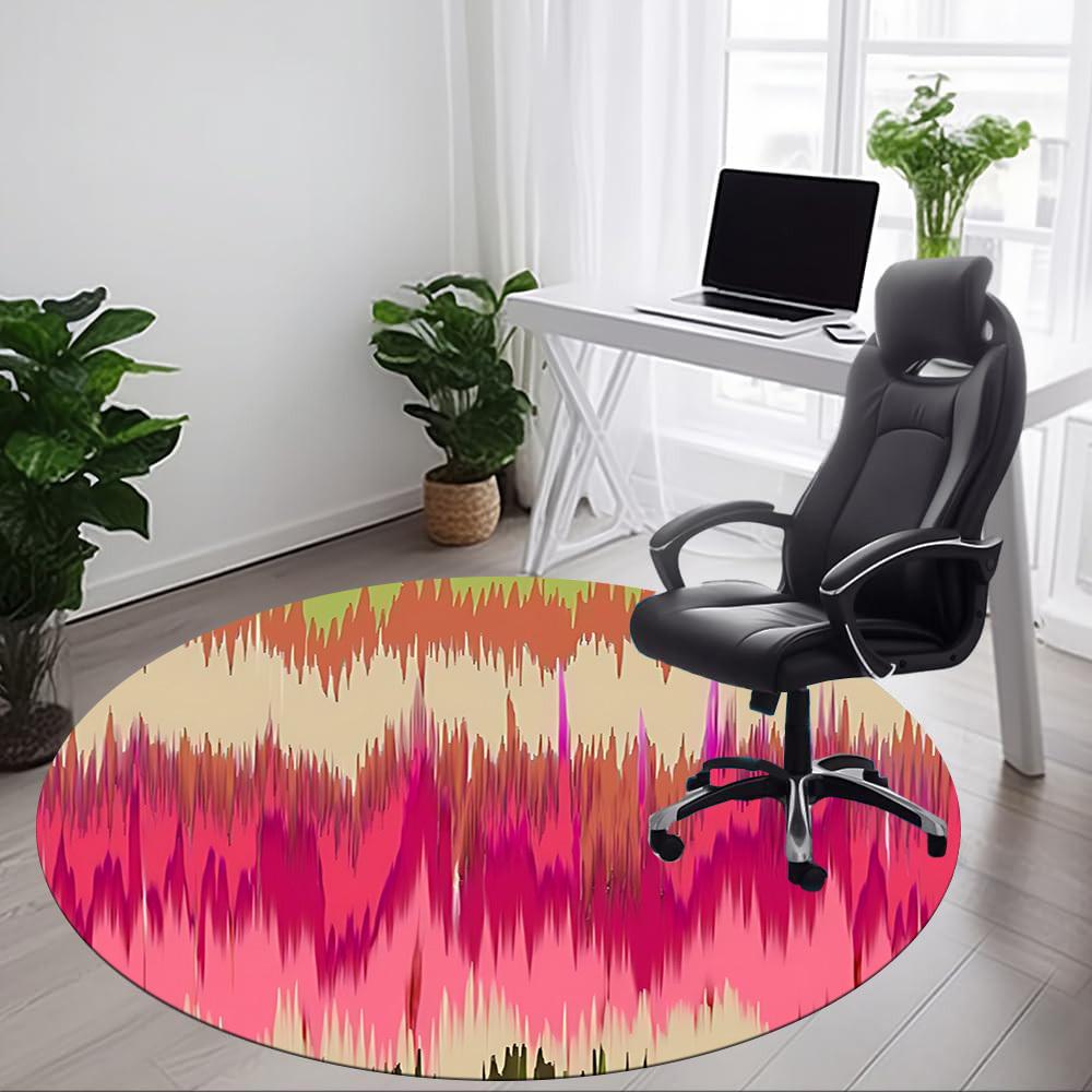1pc Abstract Pattern Office Round Rug, Non-slip, Soft and Durable Office Rug for Interior Decoration, Perfect for Office, Beautiful Decoration yy26031
