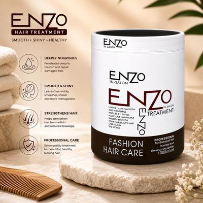 ENZO Mascarilla de Tratamiento para Salón 1000ml | Crema de Spa Capilar de Acondicionamiento Profundo para Cabello Seco, Dañado y Encrespado | Reparación y Nutrición Profesional del Cabello