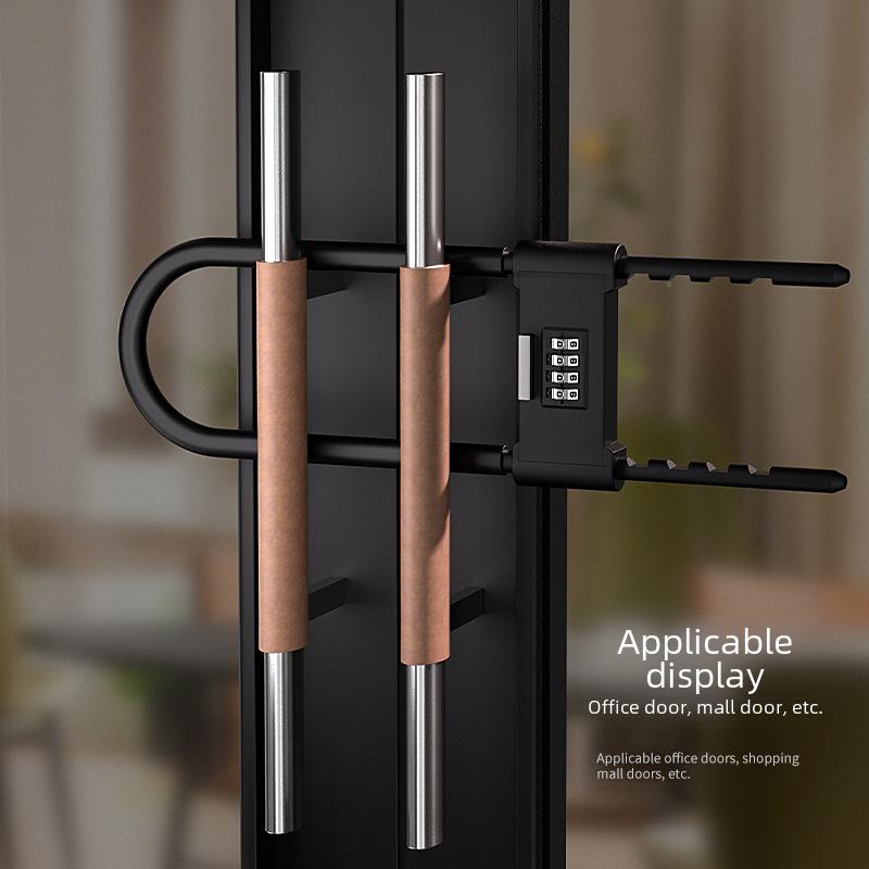 U-shaped Anti-theft Glass Door Lock Double Handle For Bicycle Shops Electronic Vehicle Protection U-lock Extension Plug-in