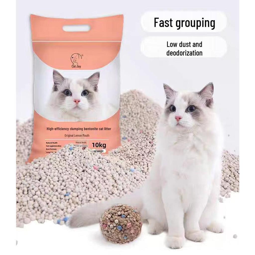20kg Bezpyłkowy zbrylający się bentonitowy żwirek dla kota z kontrolą zapachu i właściwościami dezodoryzującymi