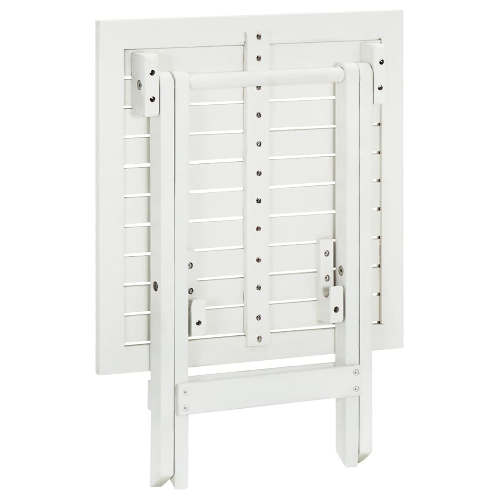 Bistro Table White 46 X 46 X 47 Cm Solid Acacia Wood