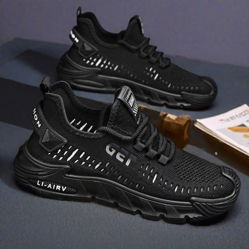 Shoes men's summer new fly-woven breathable mesh shoes men's lightweight non-slip soft-soled running shoes wear-resistant sports shoes