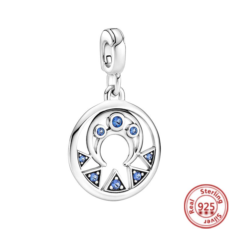 925 Sterling Silber Mini Hänge Charm Me Auge Baum Herz Stern Mond Kleeblatt Anhänger Perlen Passend für Original Pantaro ME Armbänder Zirkon