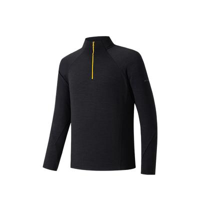 SS26 Stand Collar Solid Color Long Sleeve Pullover T-Shirt Men Tops 152610404-1
