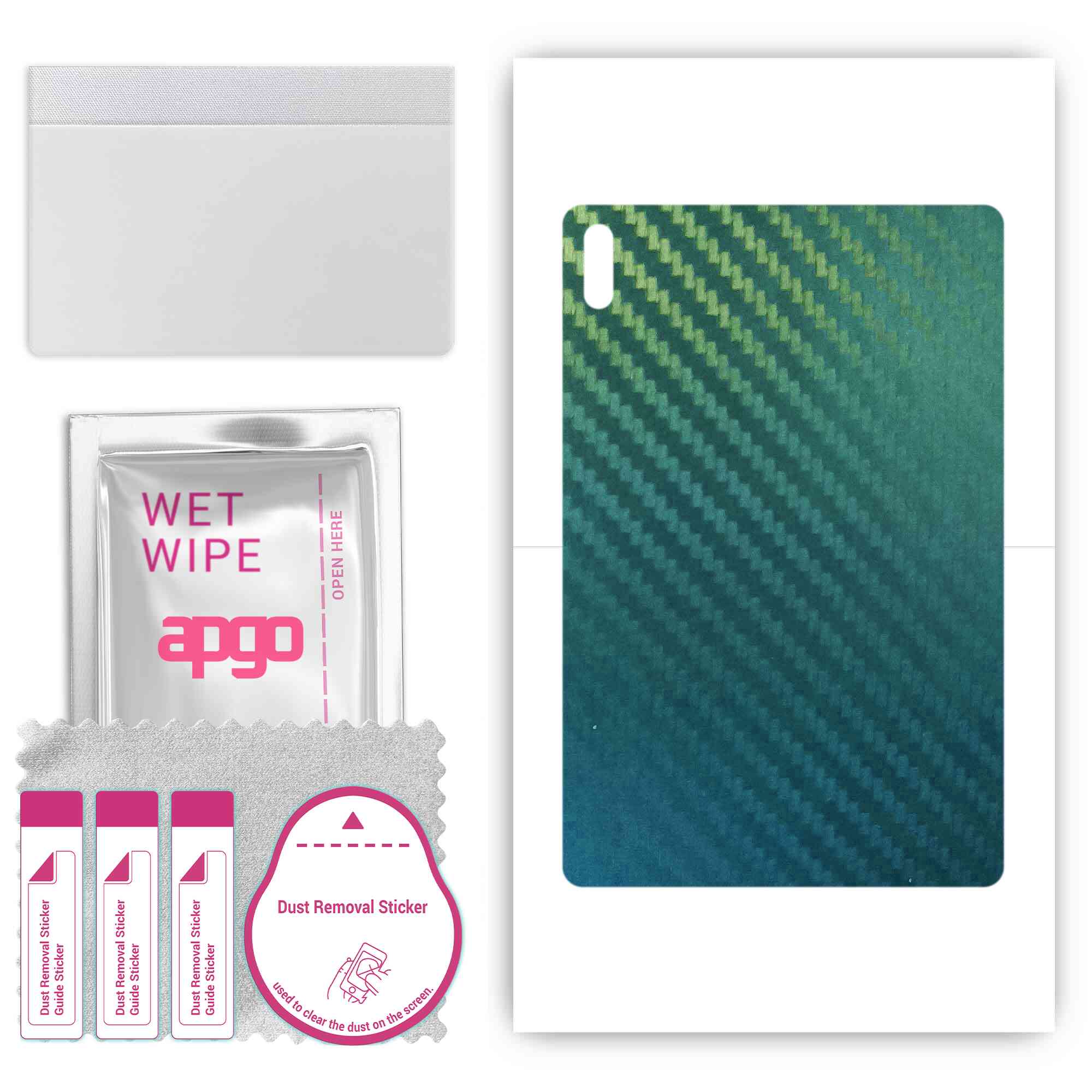 

apgo Protective Skin Sticker for the back compatible with Lenovo Tab P12 PRO, Wrap Film, Foil, Vinyl - Pattern Carbon Chameleon CAKA1